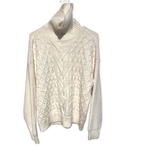 Alfani Sweaters - ALFANI Womens White Wool Blend Sweater